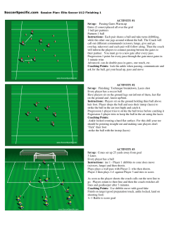 ACTIVITY #1 Set up: Passing Gates Warm