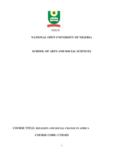 CTH825 - National Open University of Nigeria
