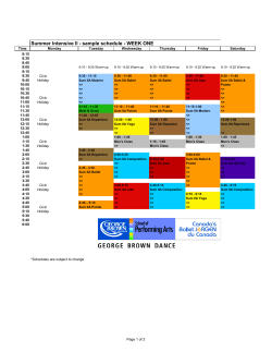 Summer Intensive II - Ballet Jorgen Canada