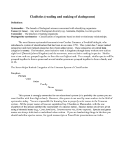Cladistics (reading and making of cladograms)