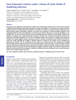 Article Gene Expression Evolves under a House