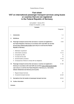 Fact sheet VAT on international passenger transport services using