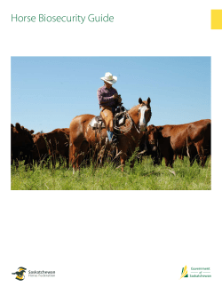 Horse Biosecurity Guide - Government of Saskatchewan