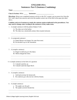 Part 5: Sentence Combining