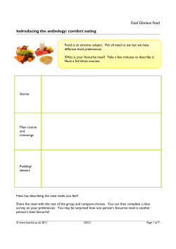 Food Glorious Food Indroducing the anthology: comfort