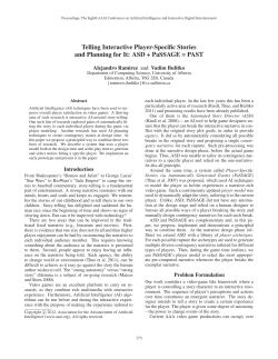 Telling Interactive Player-Specific Stories and Planning for It : ASD +