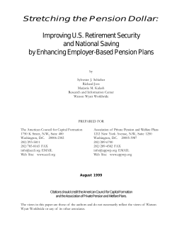 Stretching the Pension Dollar: Improving U.S. Retirement Security