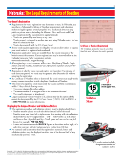 Nebraska:The Legal Requirements of Boating