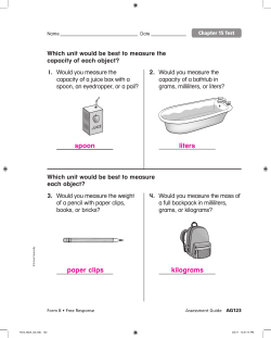 spoon liters paper clips kilograms