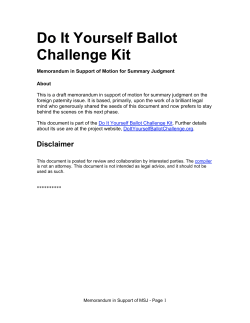 Do It Yourself Ballot Challenge Kit