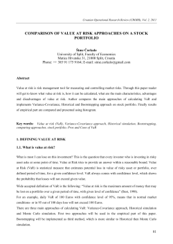 COMPARISON OF VALUE AT RISK APPROACHES ON A STOCK