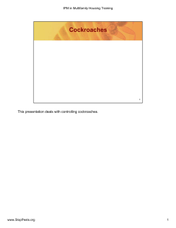 This presentation deals with controlling cockroaches.