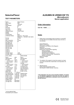 Selectra/Flexor ALBUMIN IN URINE/CSF FS