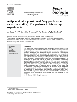 Astigmatid mite growth and fungi preference (Acari: Acaridida
