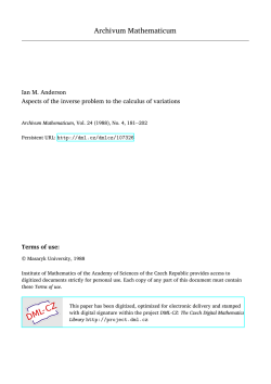 Aspects of the inverse problem to the calculus of variations