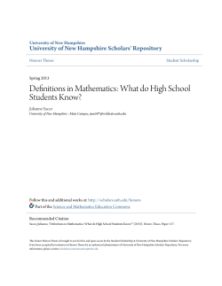 Definitions in Mathematics - UNH Scholars` Repository