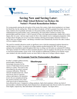 Saving Now and Saving Later: How High School Reform Can
