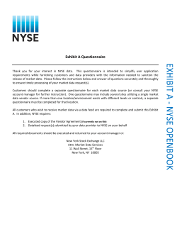 Exhibit A &ndash; OpenBook Data Usage Questionnaire