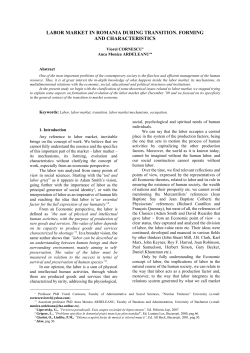 labor market in romania during transition. forming and characteristics
