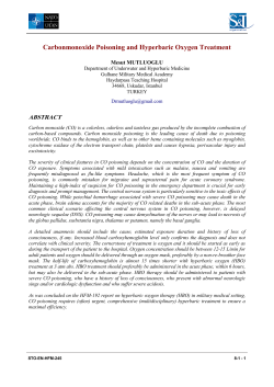 Carbonmonoxide Poisoning and Hyperbaric Oxygen Treatment