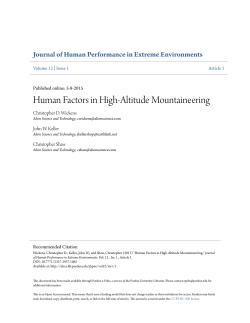 Human Factors in High-Altitude Mountaineering - Purdue e-Pubs