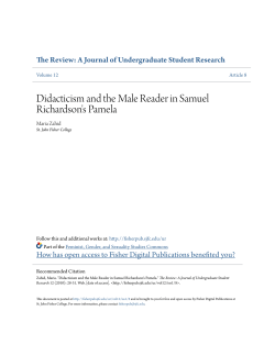 Didacticism and the Male Reader in Samuel Richardson`s Pamela