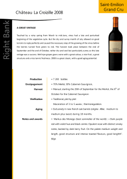 Technical sheet - Ch&acirc;teau La Croizille