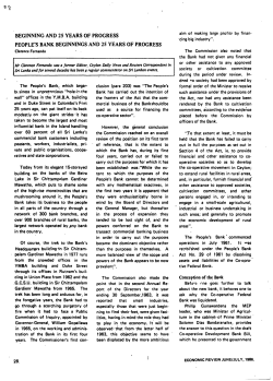 beginning and 25 years of progress people`s bank