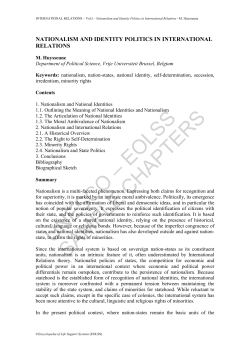 Nationalism and Identity Politics in International Relations