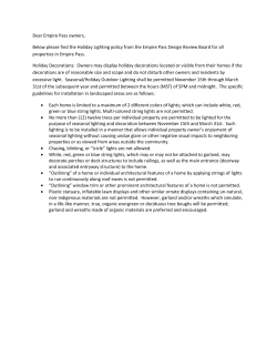 Dear Empire Pass owners, Below please find the Holiday Lighting