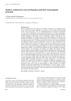 Shallow subduction zone earthquakes and their tsunamigenic