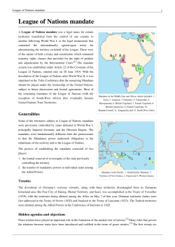 League of Nations mandate