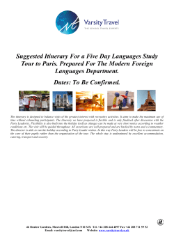 example itinerary