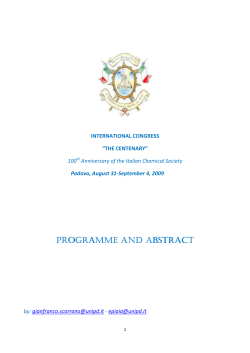 programme and abstract programme and abstract