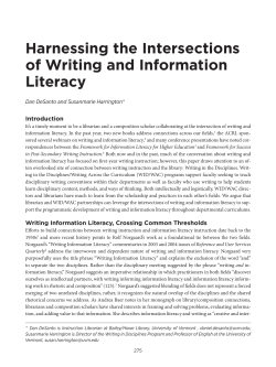 Harnessing the Intersections of Writing and Information Literacy
