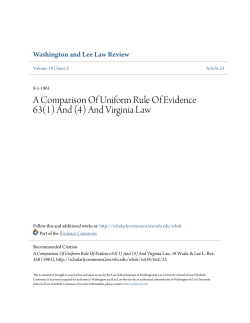 A Comparison Of Uniform Rule Of Evidence 63(1)