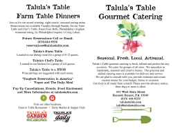 Talula`s Table Catering Menu 2016