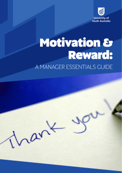 Motivation and Reward @ UniSA: A good practice guide for