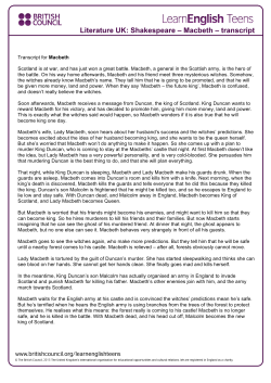 Macbeth &ndash; transcript