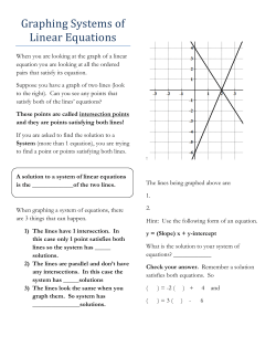 Graphing Systems of Linear Equations