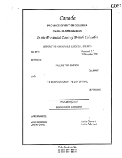 Simpson vs Trail, City of