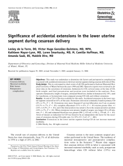 Significance of accidental extensions in the lower uterine segment