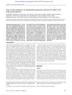 Type of skin eruption is an independent prognostic