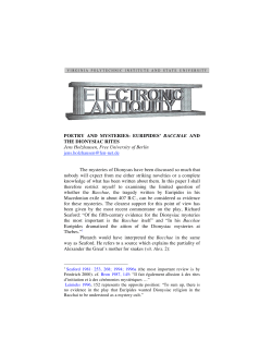 POETRY AND MYSTERIES: EURIPIDES` BACCHAE AND THE