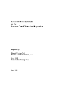 Economic Considerations on the Panama Canal