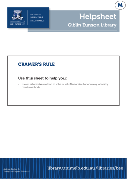 Cramer`s Rule