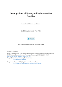 Investigations of Synonym Replacement for Swedish