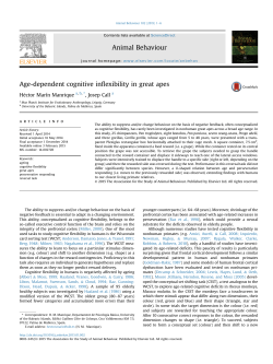 Age-dependent cognitive inflexibility in great apes