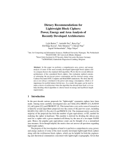 Dietary Recommendations for Lightweight Block Ciphers: Power