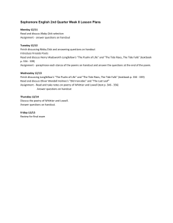 Sophomore English 2nd Quarter Week 8 Lesson Plans